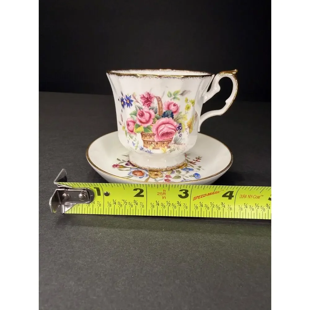 Vintage English Bone China Tea Cup & Saucer Mismatched Elizabethan Royal Worcest